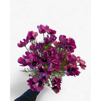 3D Real Touch Chrysanthemum Purple | Silk Artificial Flower | Length 52cm 1pc