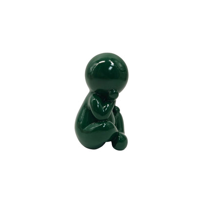 Beeldje Amigo zittend groen polyresin 16 cm