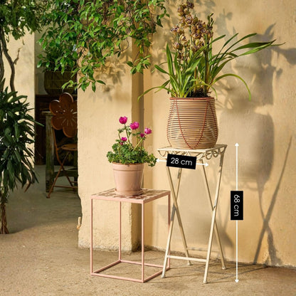 Plantenstandaard Rosalie 68x28 cm gebroken wit ijzer