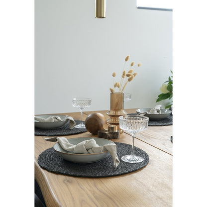 Placemat jute Ø38 cm donkergrijs set van 4