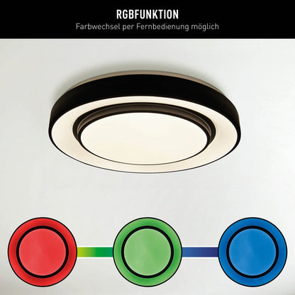 Monterey LEDs Plafondlamp 47,5 Cm Metalen En Plastic Zwart