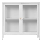Dalby Cabinet with Glass Doors and Steel Frame White