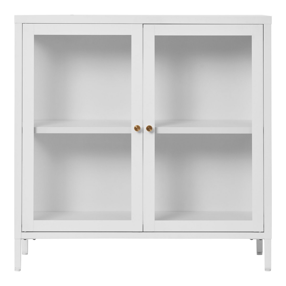 Dalby kabinet 80x35x80 cm glas staal wit
