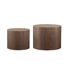 Salontafel set 2 stuks walnoot 48x48x38 cm