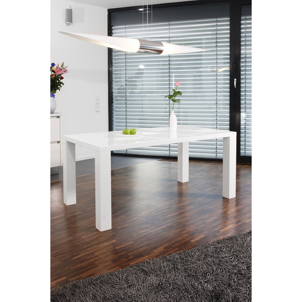 Eetgroep 180x90 cm wit 6 personen