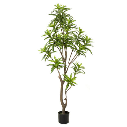 Kunstplant Dracaena 155 cm tweekleurig groen