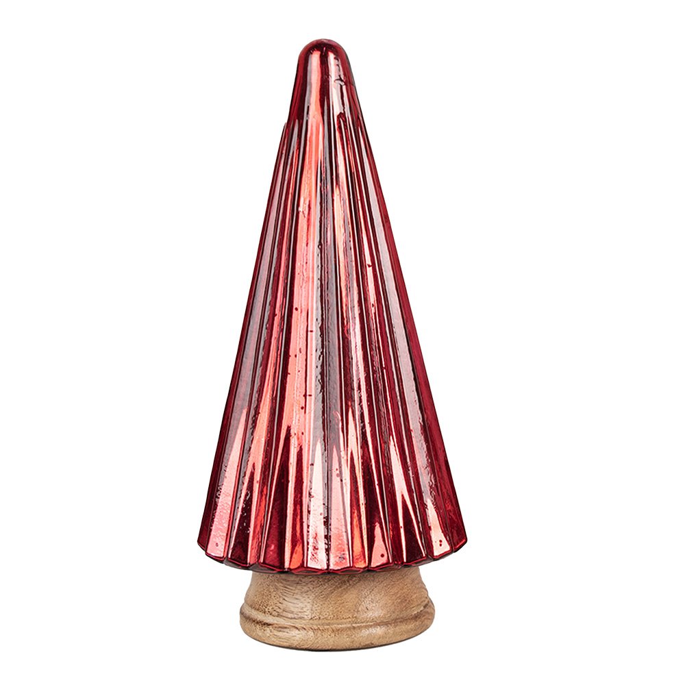 Kerstboom decoratie Ø 17x34 cm hout glas