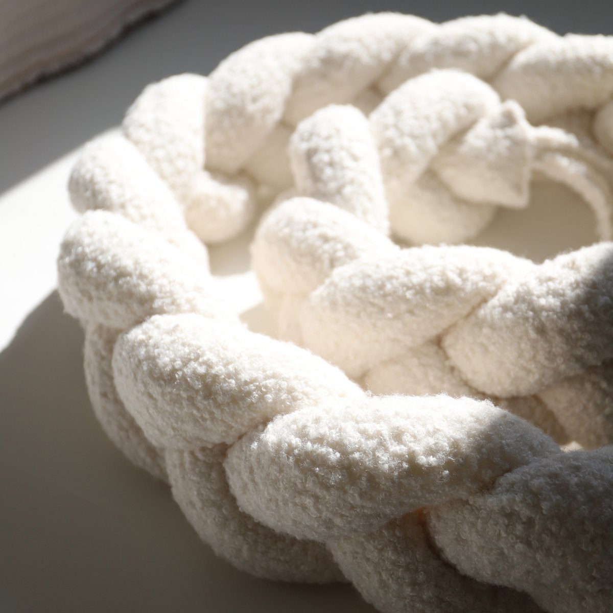 Bedvlecht 200 cm crème polyester