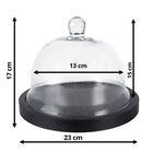 Cloche Ø 23x17 cm Black Wood Glass Cloche