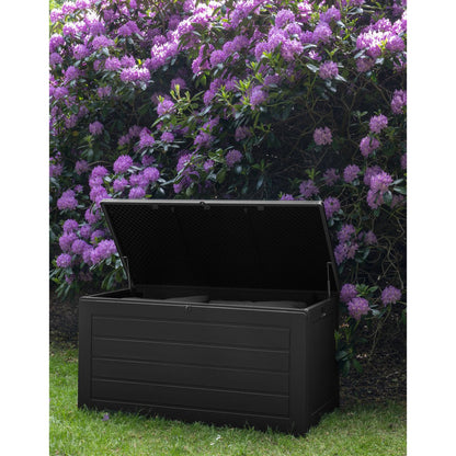 Kussendoos kunststof 146,5x61x64,5 cm zwart 490L