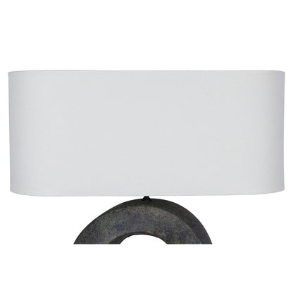 Tafellamp keramiek linnen groen beige 55 cm