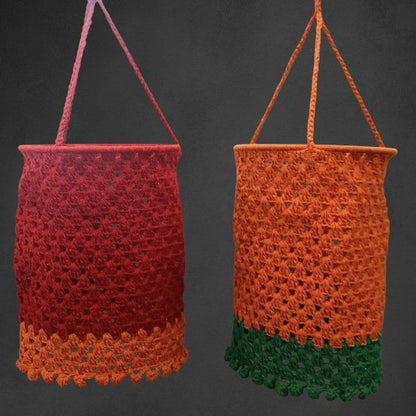 Lampion haakwerk rood oranje organisch katoen