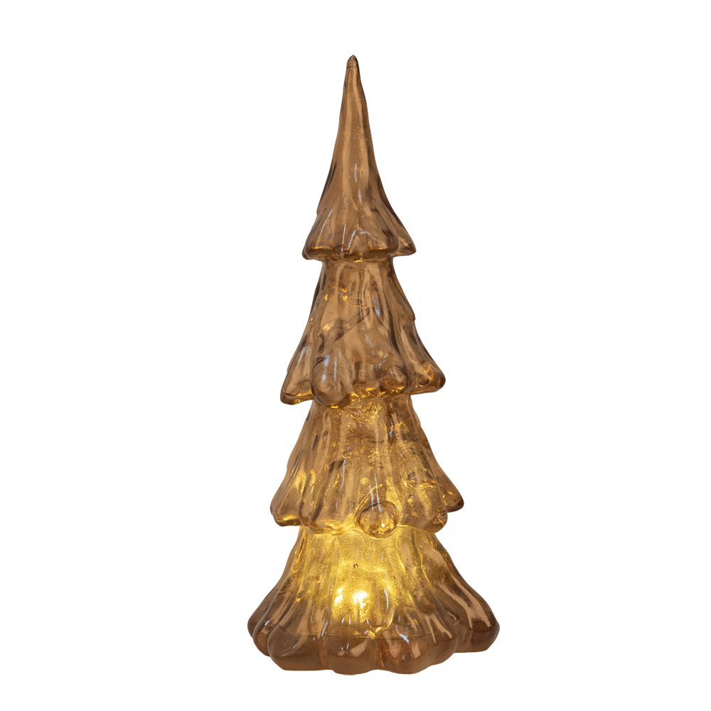 Kerstboom decoratie LED Ø 14x33 cm goudkleurig