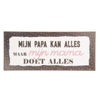 Tekstbord 13x30 cm metaal wit bruin