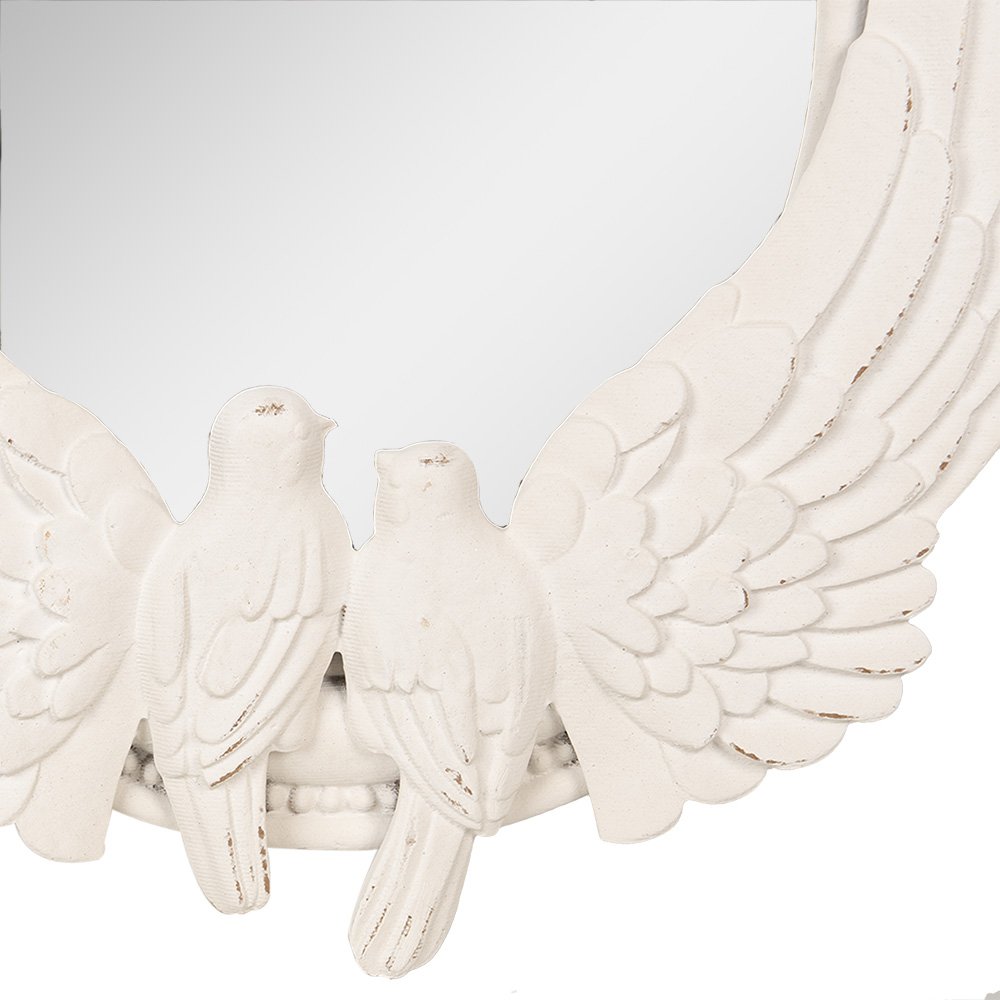 Wandspiegel ovaal 50x60 cm wit houten lijst