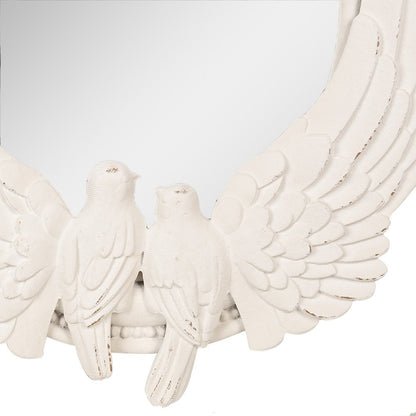 Wandspiegel ovaal 50x60 cm wit houten lijst