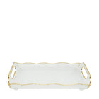 Rectangular Glass Serving Tray with Gold Rim 38x17.5x9.5 cm