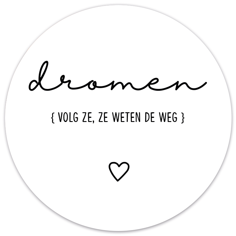 Muurcirkel dromen wit 40 cm
