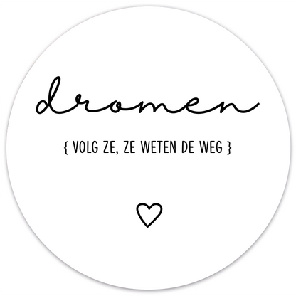 Muurcirkel dromen wit 40 cm