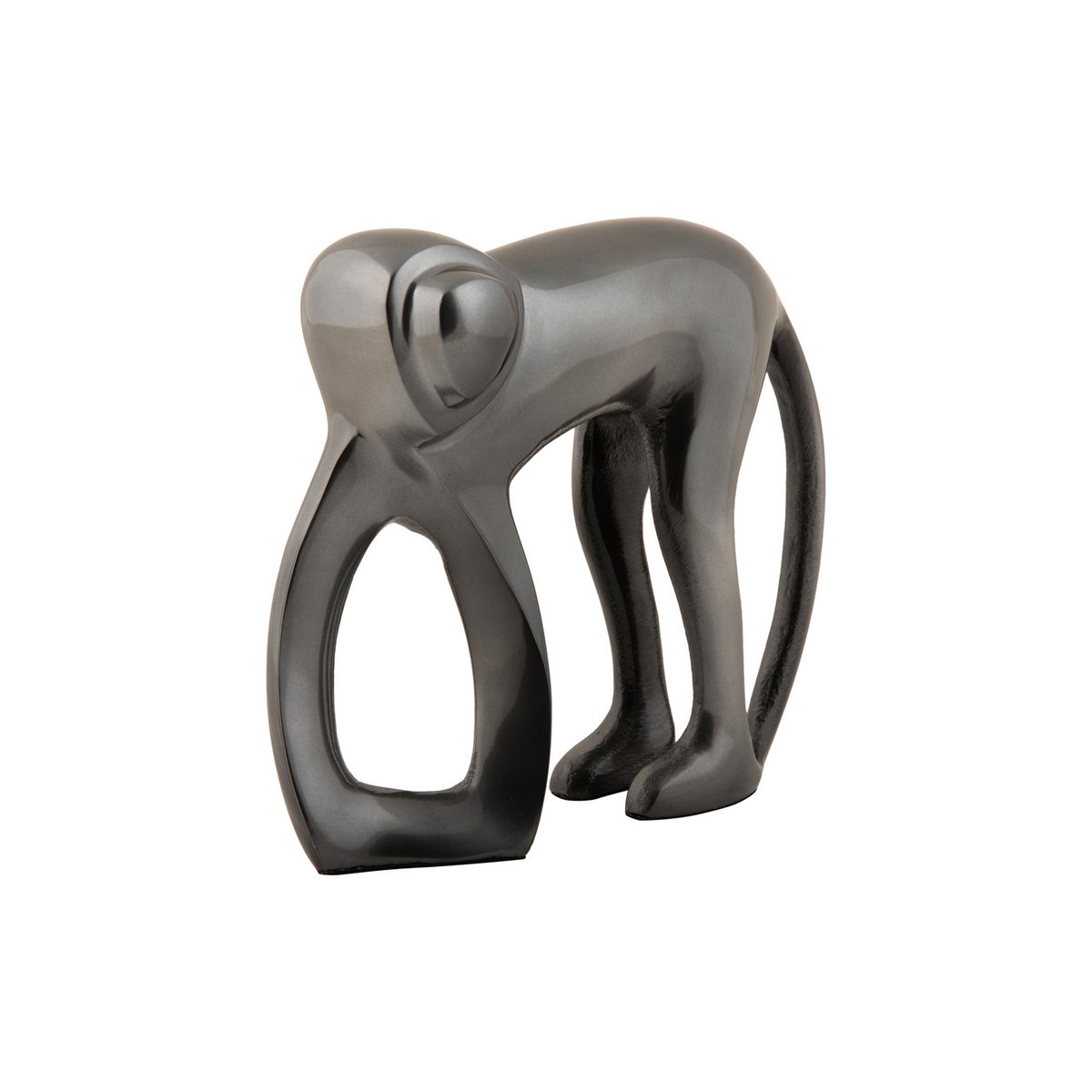 Standbeeld aap aluminium grijs 17x5x15 cm