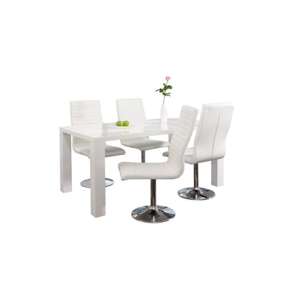 Eettafel 140x90x76 cm wit MDF hoogglans