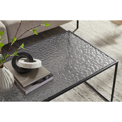 Salontafel 110x55x45 cm rookglas zwart
