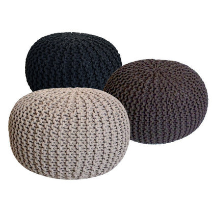 Pouf set 3 stuks Ø 55 cm gerecycled katoen
