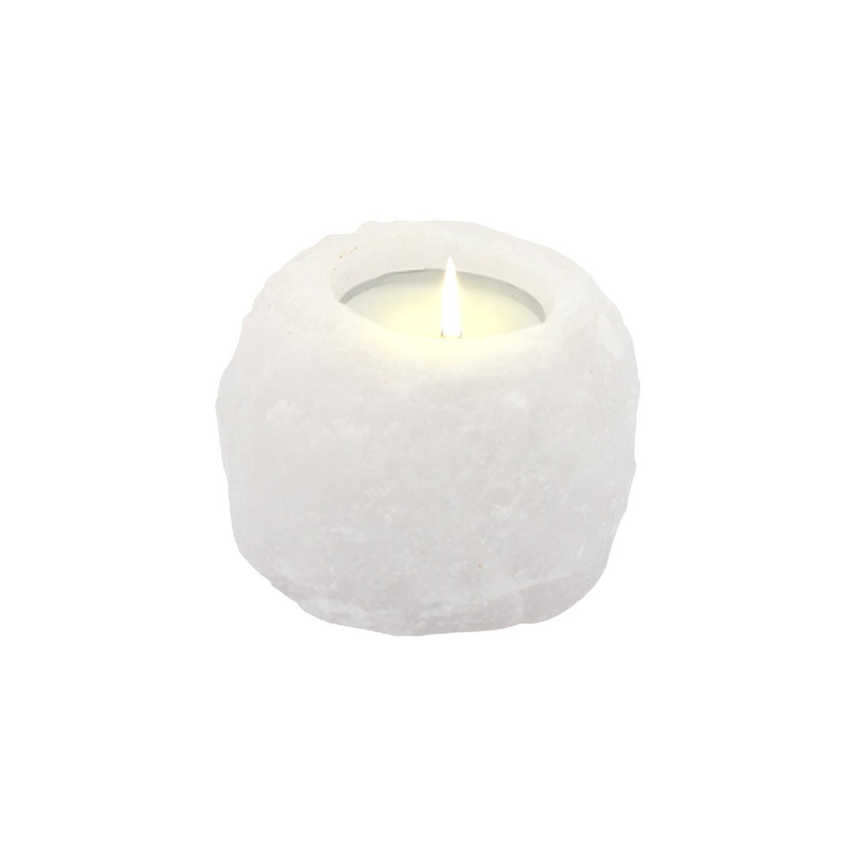 Tealight Holder, Rock, Himalaya Salt Dreams, 46701, White, approx. 400 gr