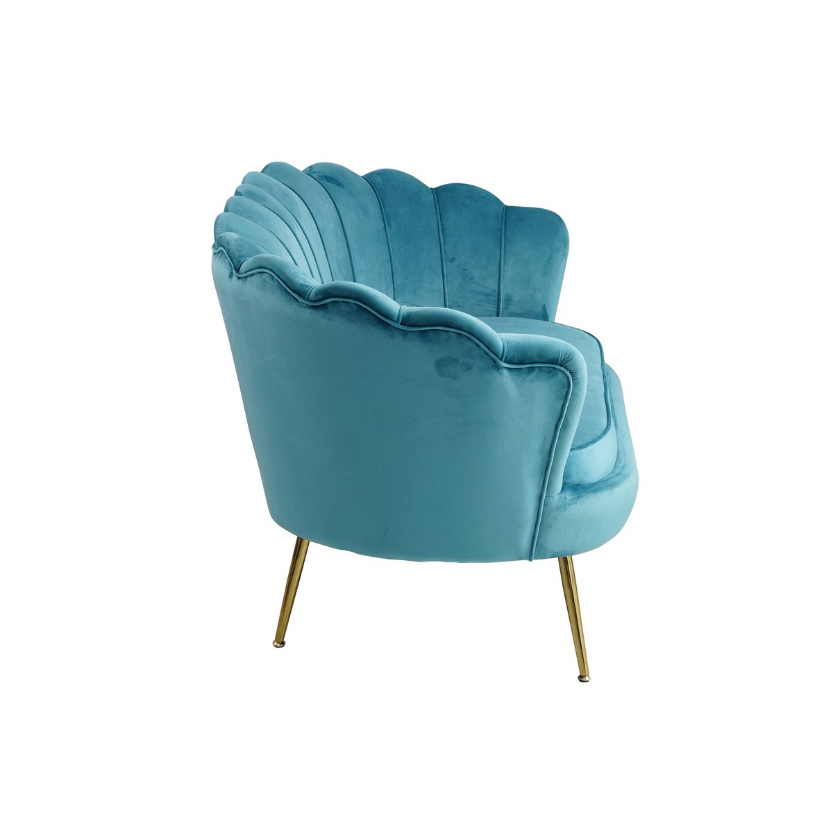 Schelpenbank fluweel blauw 136x77x78 cm