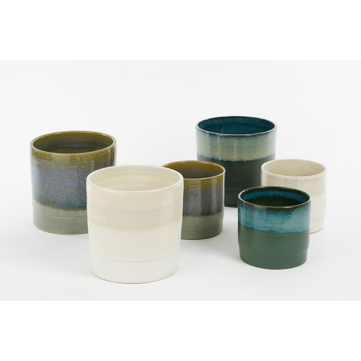 Olof Flowerpot - H24 x Ø26 cm - Terracotta - Dark Green