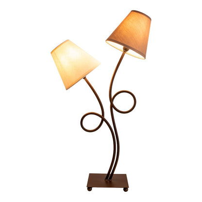 Boho Tafellamp 2Flame Bruin Beige Met E14 Aansluiting