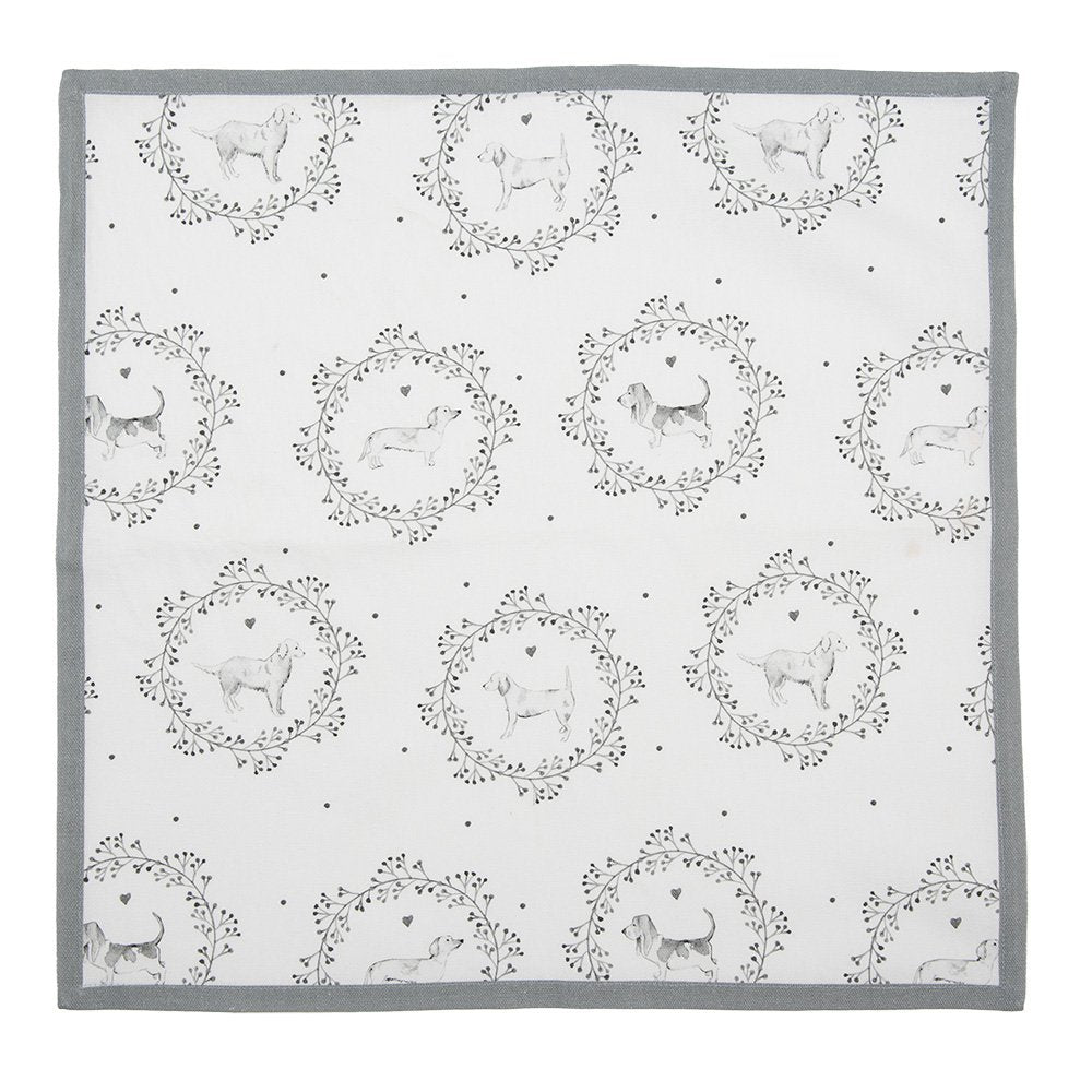 Servetten katoen set van 6 40x40 cm wit grijs