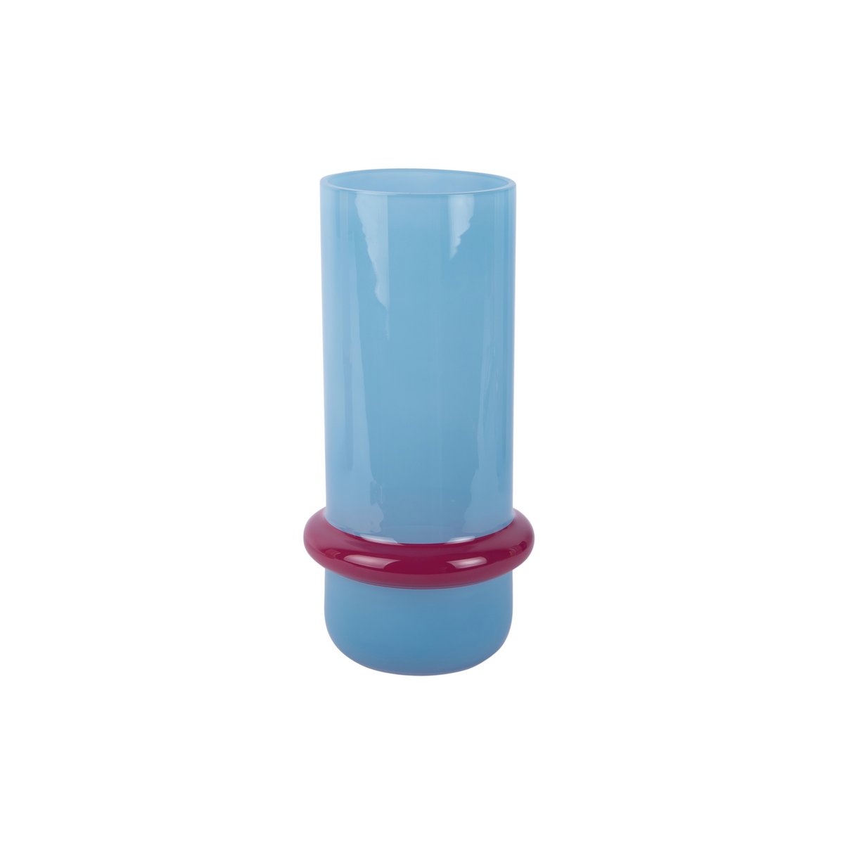 Vaas blauw glas 28 cm