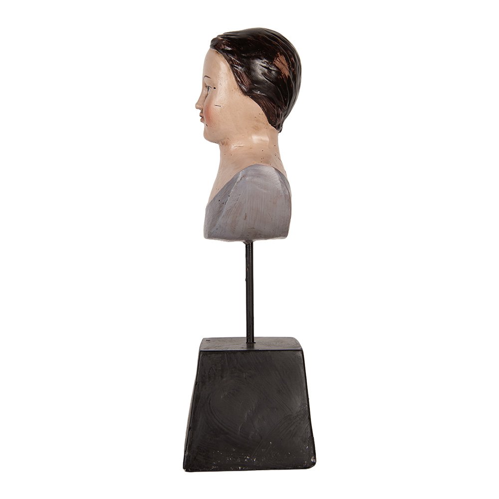 Decoratie Beeld Vrouw 11x11x34 cm Beige Kunststof