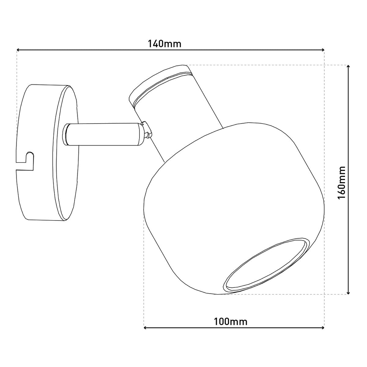 Glazen wandvlek "fumoso", wandlamp gemaakt van zwart en rookglas in zwart en de natuur, met E14 -aansluiting, voor eetkamer, woonkamer, gang of kantoor, lamp voor woonkamer, eetkamer, gang of gang 16 x 14 cm