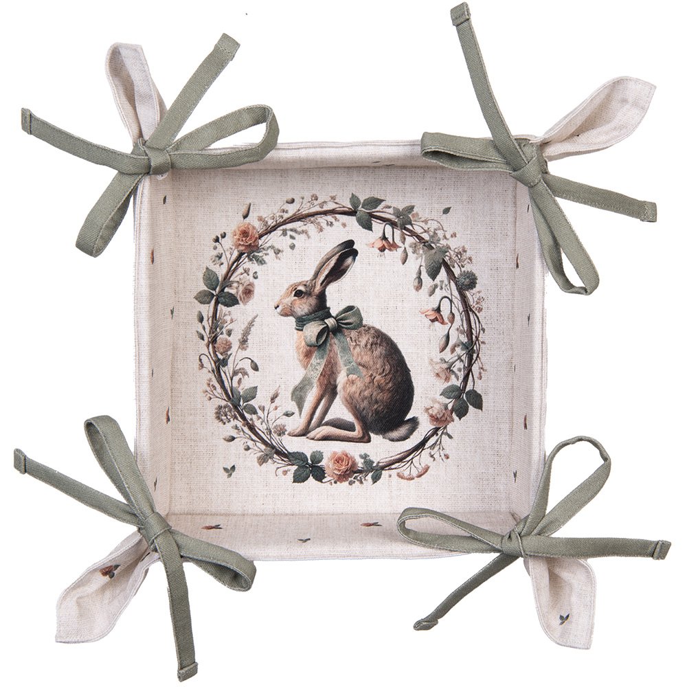 Broodmand 35x35x8 cm Beige Katoen