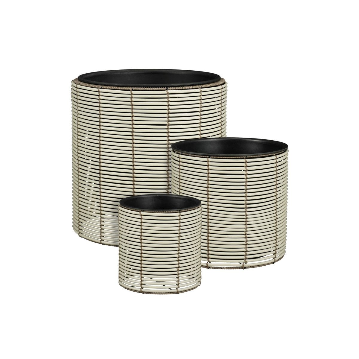 Bloempot set Cesena wit Ø25-45 cm gerecycled plastic