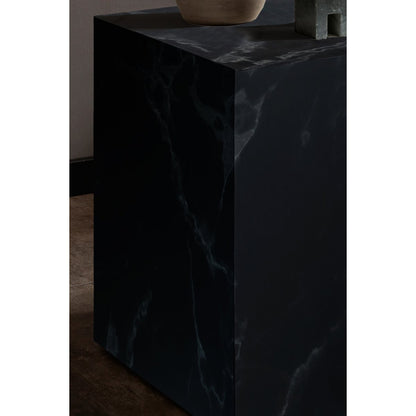 Bijzettafel 45x45x50 cm zwart marmerlook MDF