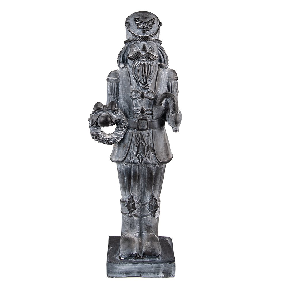 Beeld Notenkraker 47 cm Grijs Kunststof Kerstdecoratie
