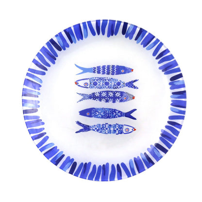 Blue Fish Dessert Plate 20x20x1.3cm - set of 6