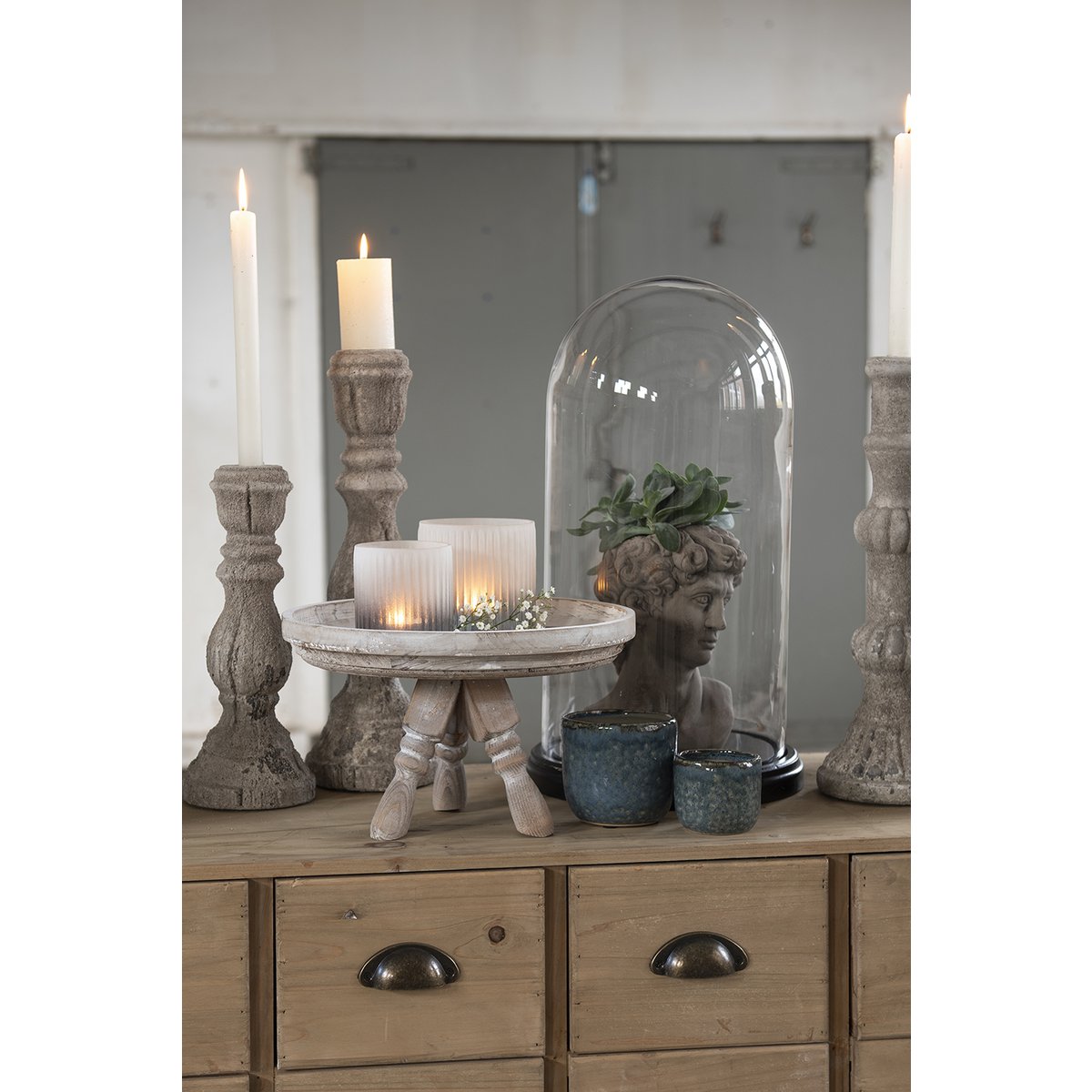 Stolp 26x47 cm hout glas