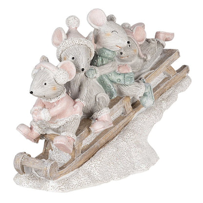 Beeld muis 15x5x11 cm wit kunststof
