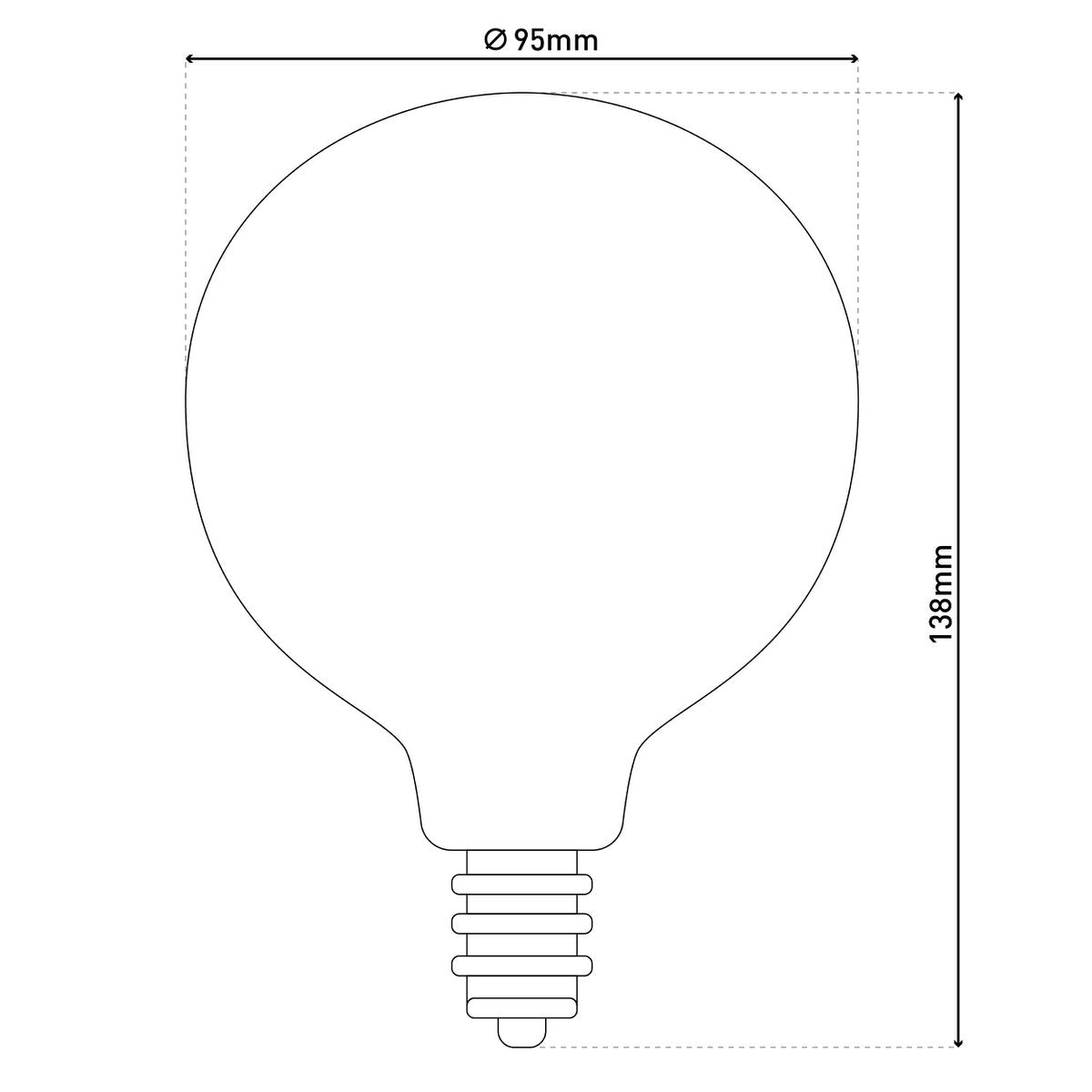 LED lamp Dilly E27 4W Ø 9,5 cm metaal glas barnsteen set van 3