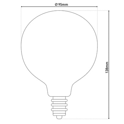 LED lamp Dilly E27 4W Ø 9,5 cm metaal glas barnsteen set van 3