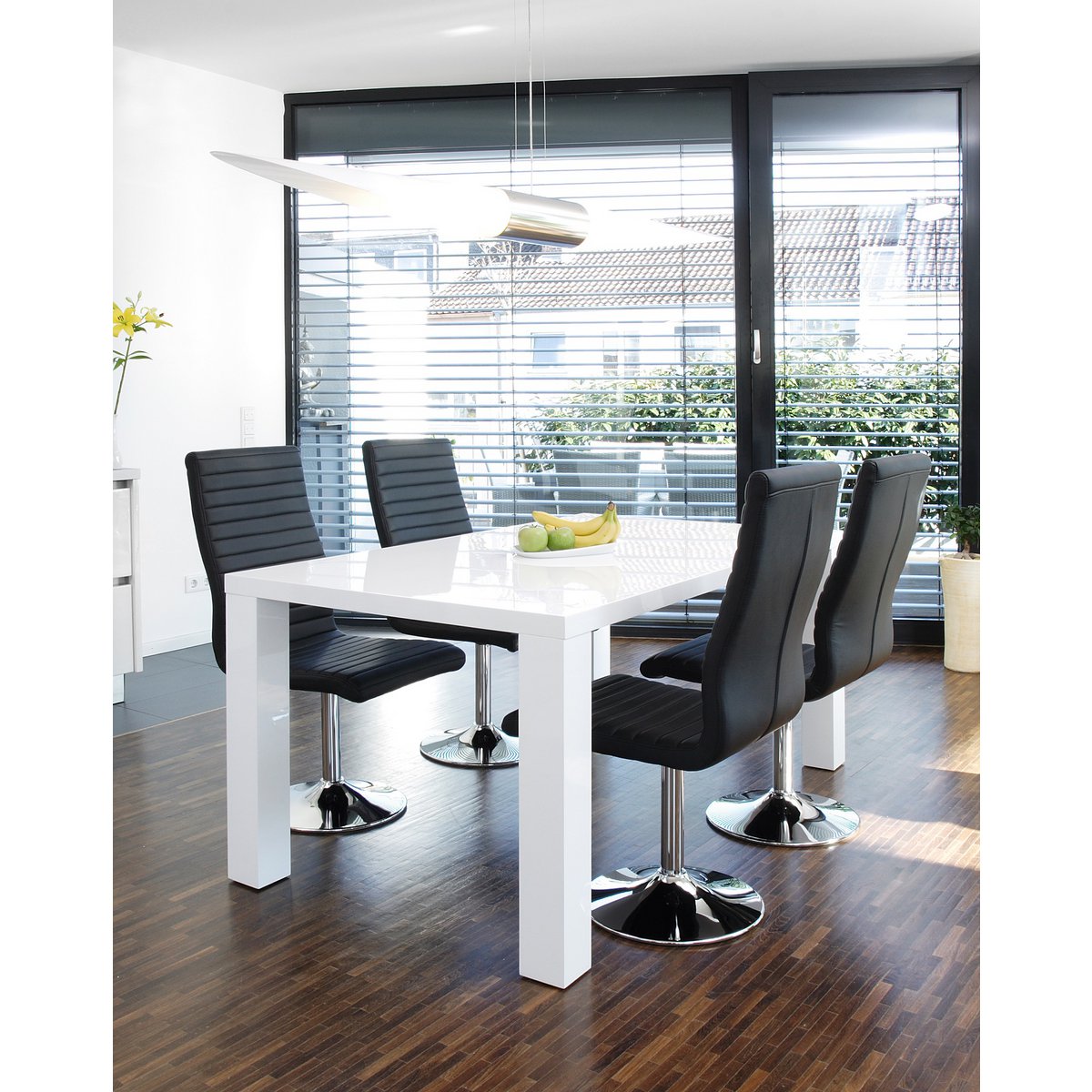 Eetkamerstoelen set van 4 zwart kunstleer