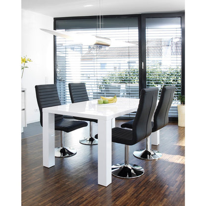 Eetkamerstoelen set van 4 zwart kunstleer