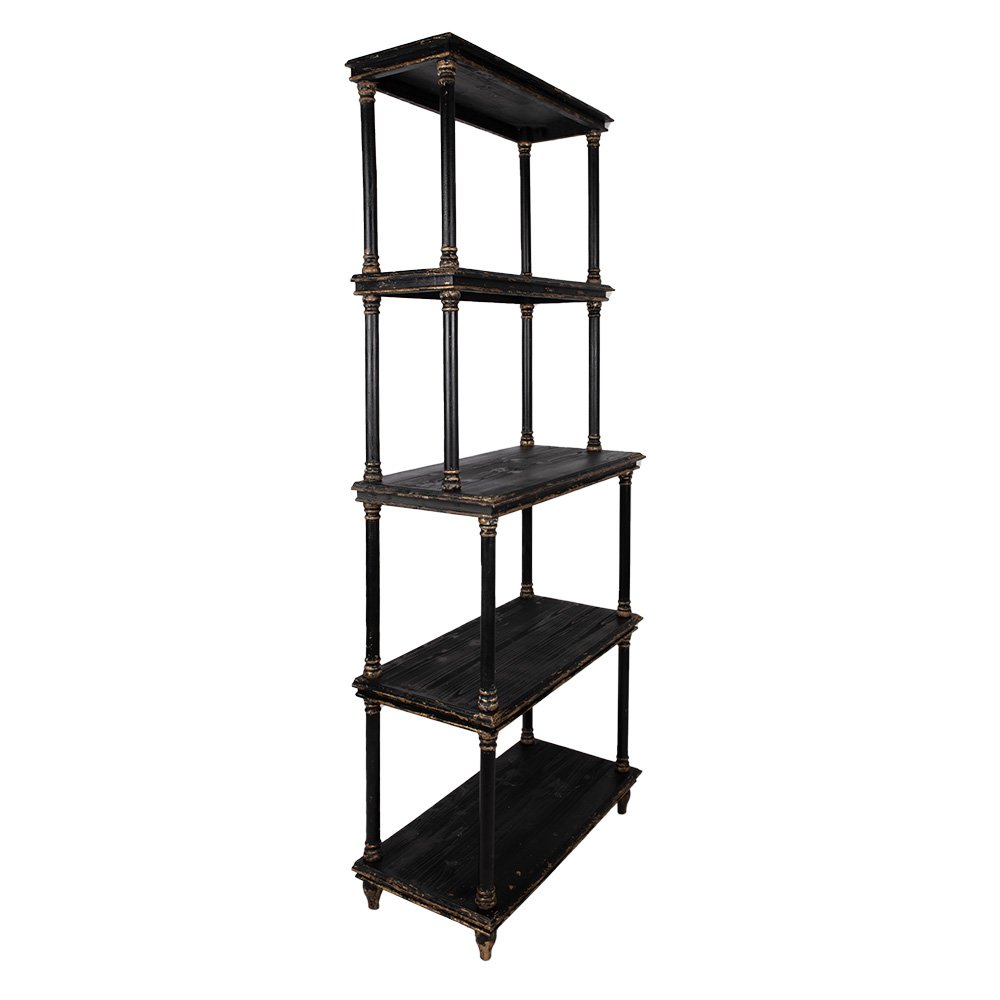 Boekenkast 80x40x210 cm hout zwart