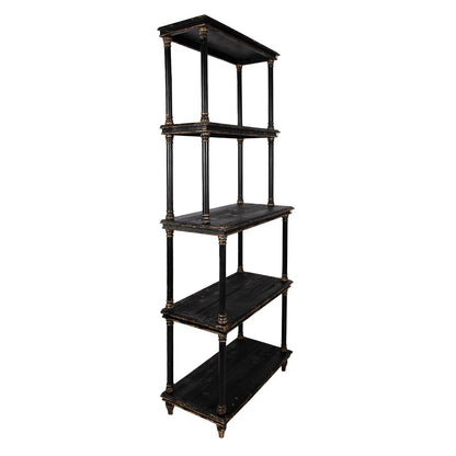 Boekenkast 80x40x210 cm hout zwart