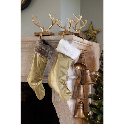 Kerstsok decoratie 30x1x45 cm bruin beige