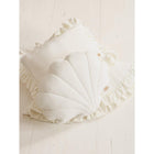 Soft Velvet Seashell Pillow White For Relaxation Coziness